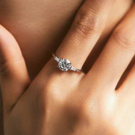 World Luxury-Bague en moissanite classe et élégante 1 carat